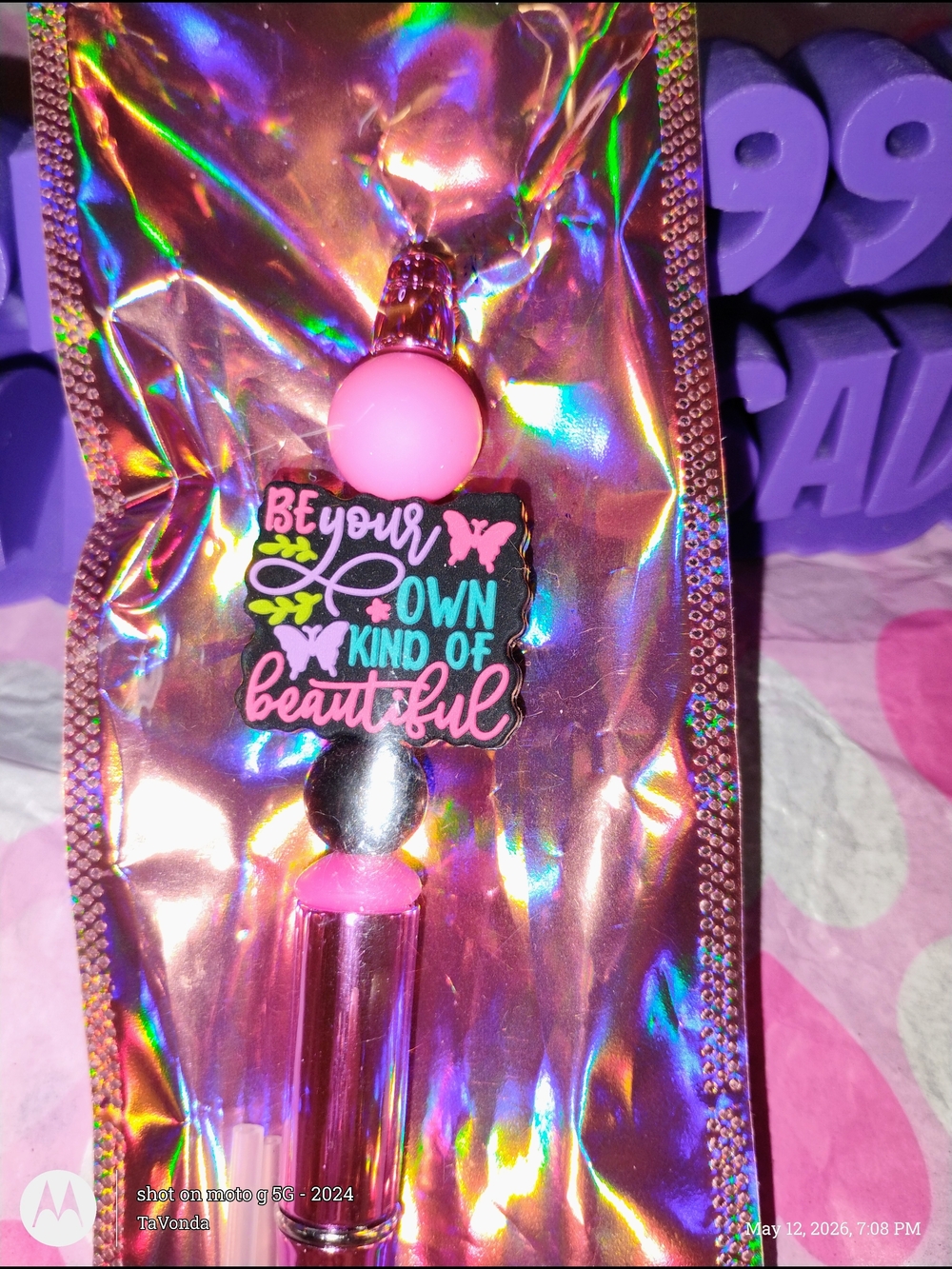 Pink Inspirational Pen- "Be Your Own Kind of Beautiful"